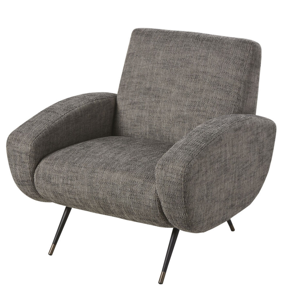 Fauteuil vintage gris et métal noir Moore