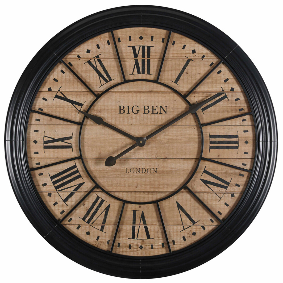 Horloge en métal noir D.100cm EDVIN