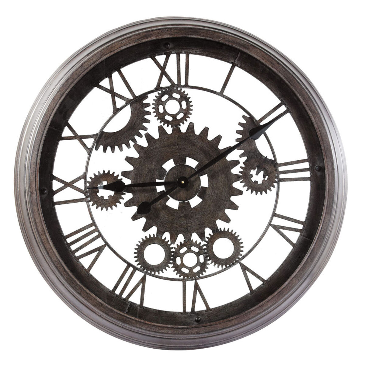 Horloge indus en métal noire D 82 cm CONTRE-TEMPS