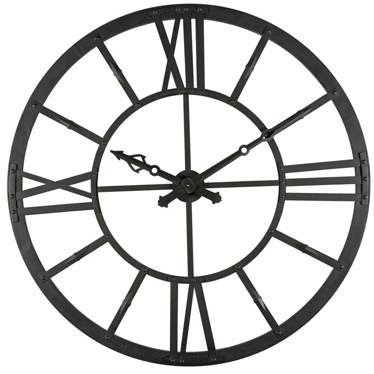 Horloge lumineuse en métal noir D.121cm DUKE