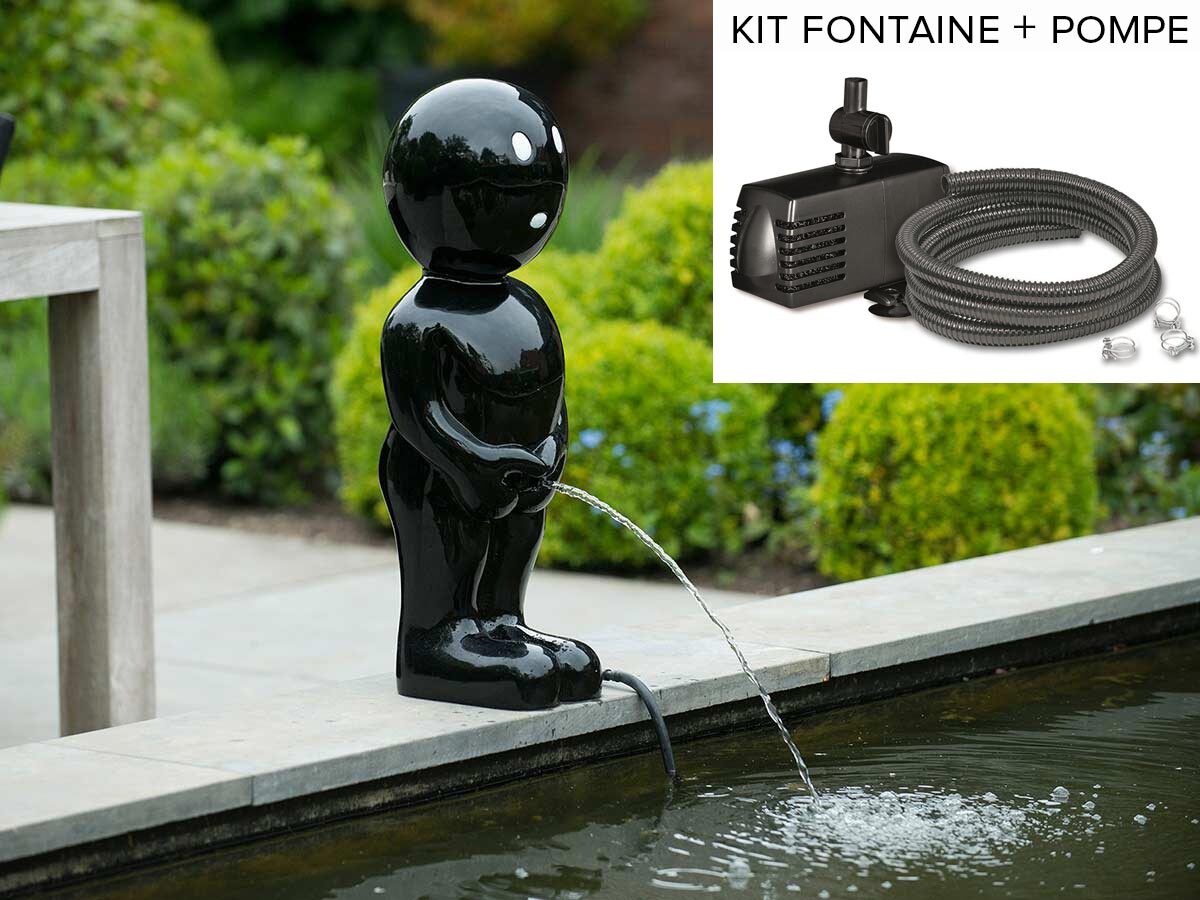 Kit fontaine de bassin Boy 45,5 cm Noir + pompe