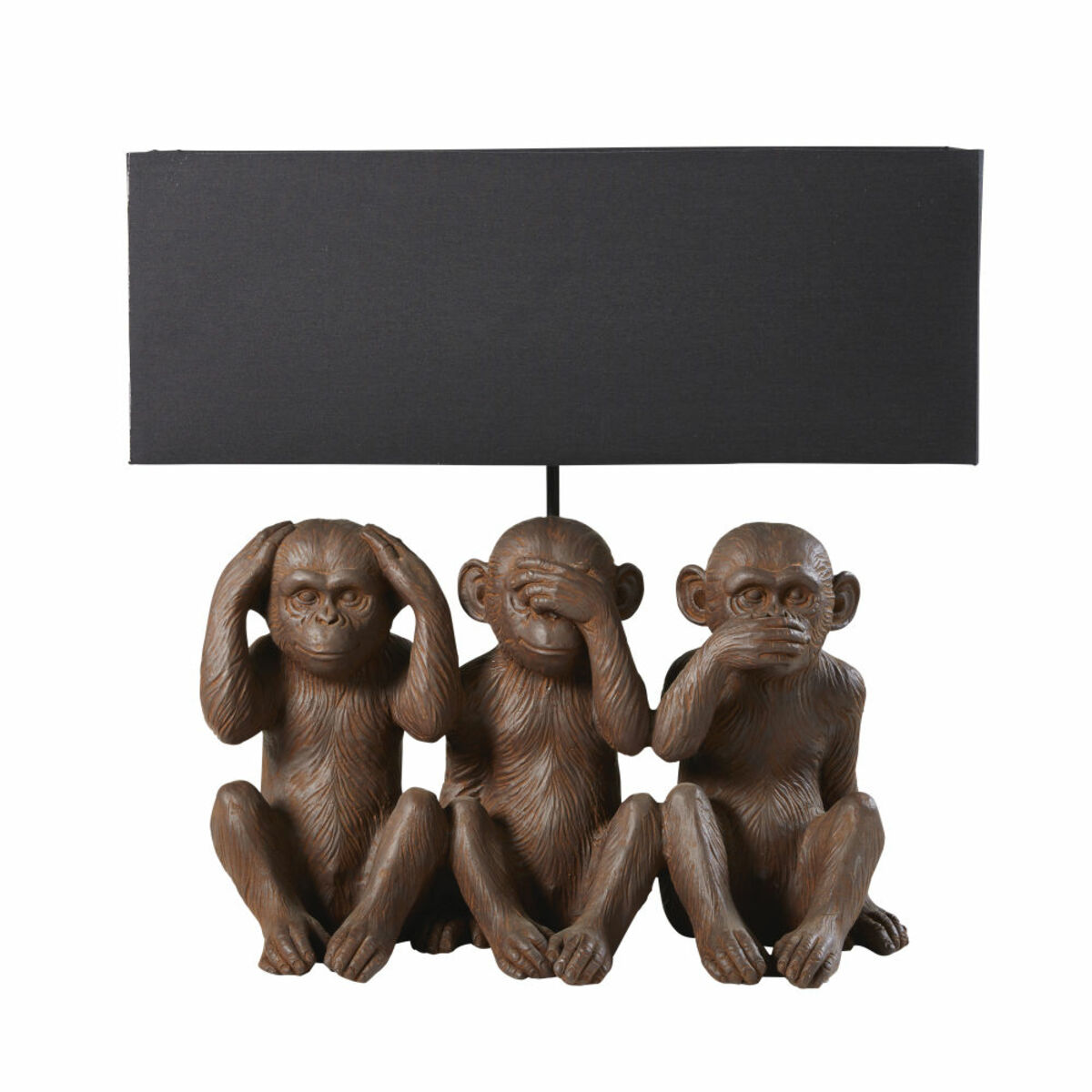 Lampe 3 singes et abat-jour noir