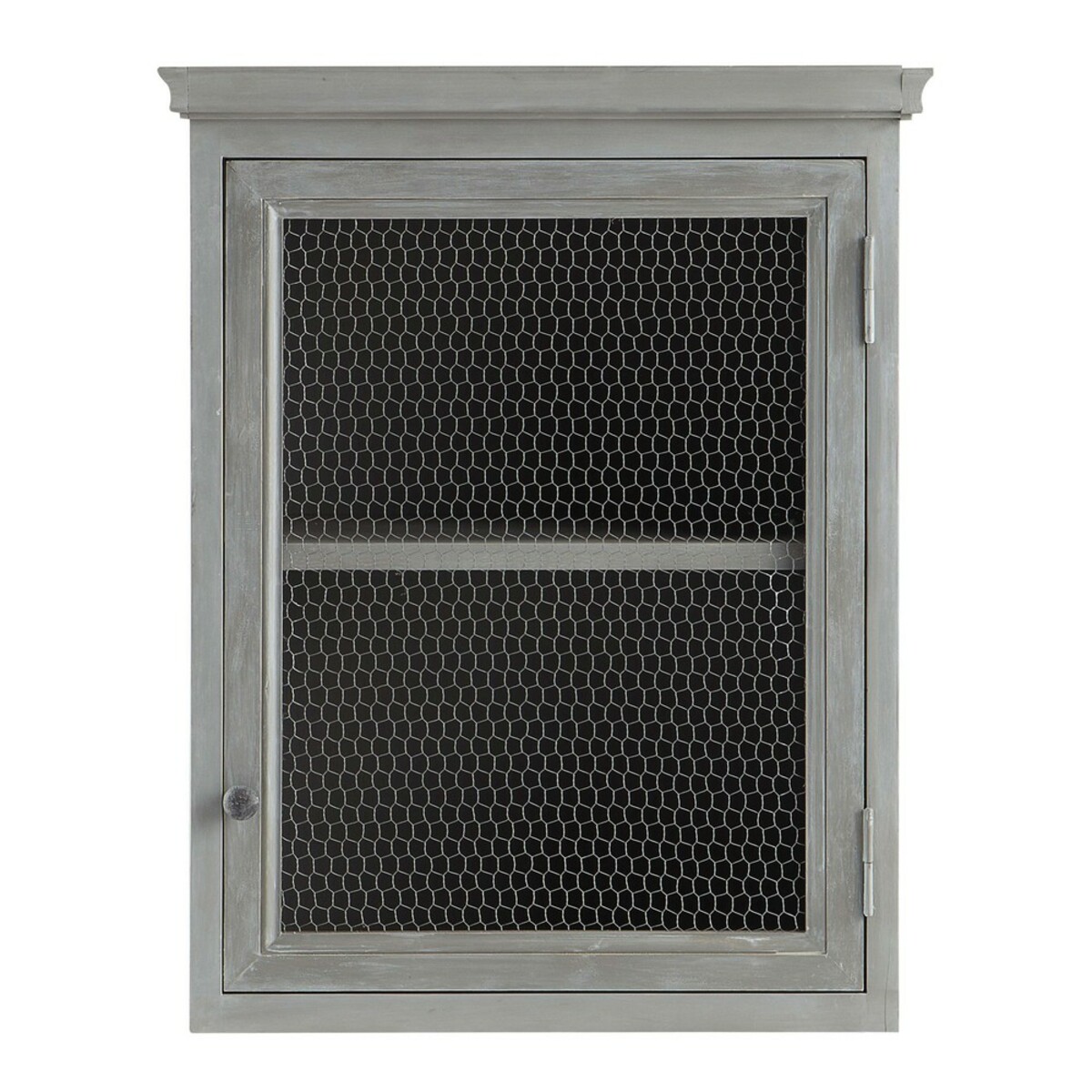 Meuble haut de cuisine 1 porte vitrée poignée à gauche gris L60 Zinc