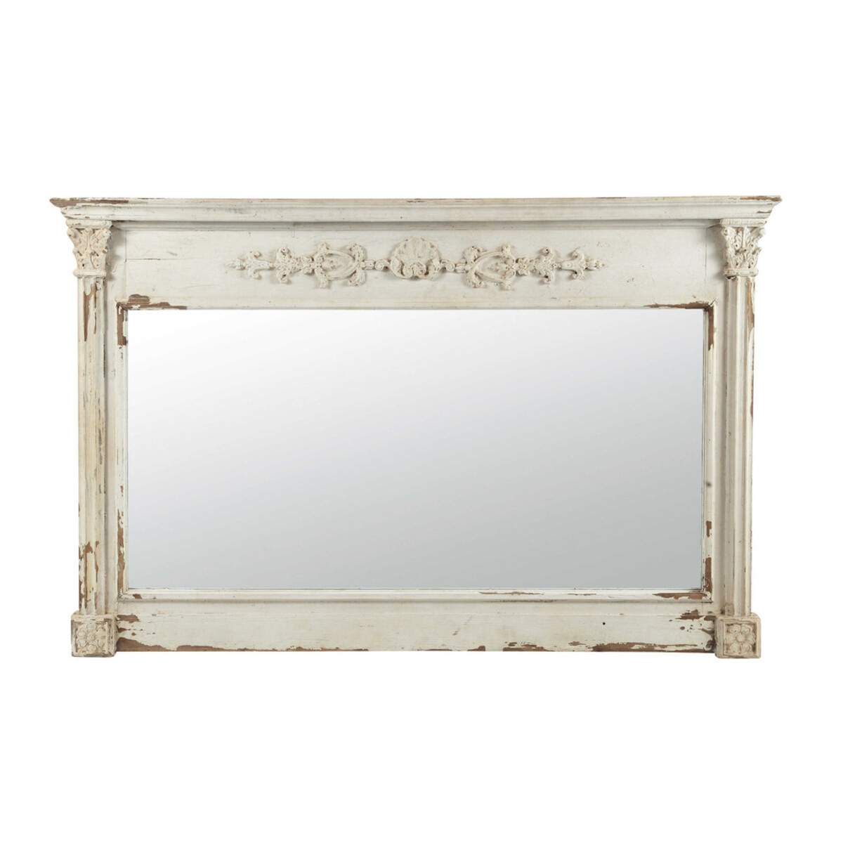 Miroir en bois blanc H 97 cm ALBANE