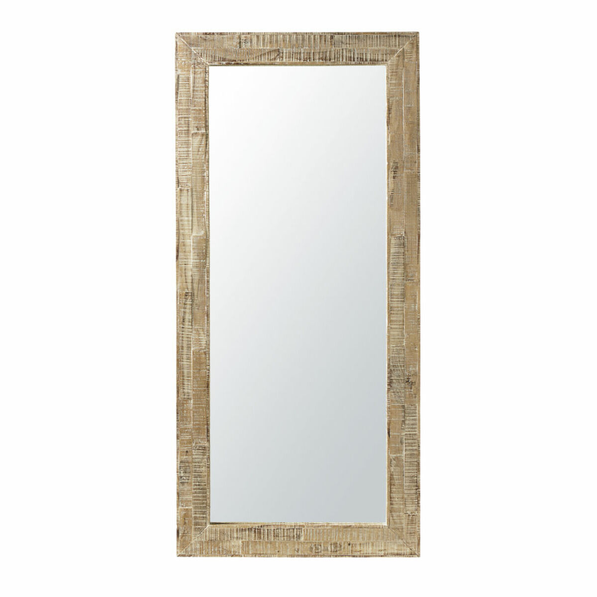 Miroir en bois de sheesham blanchi 94x207