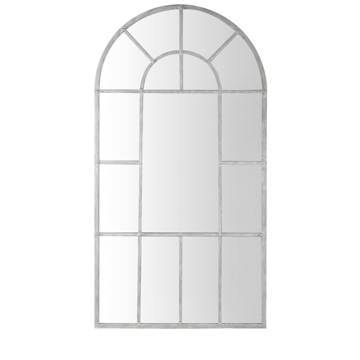Miroir fenêtre en métal gris 109x206