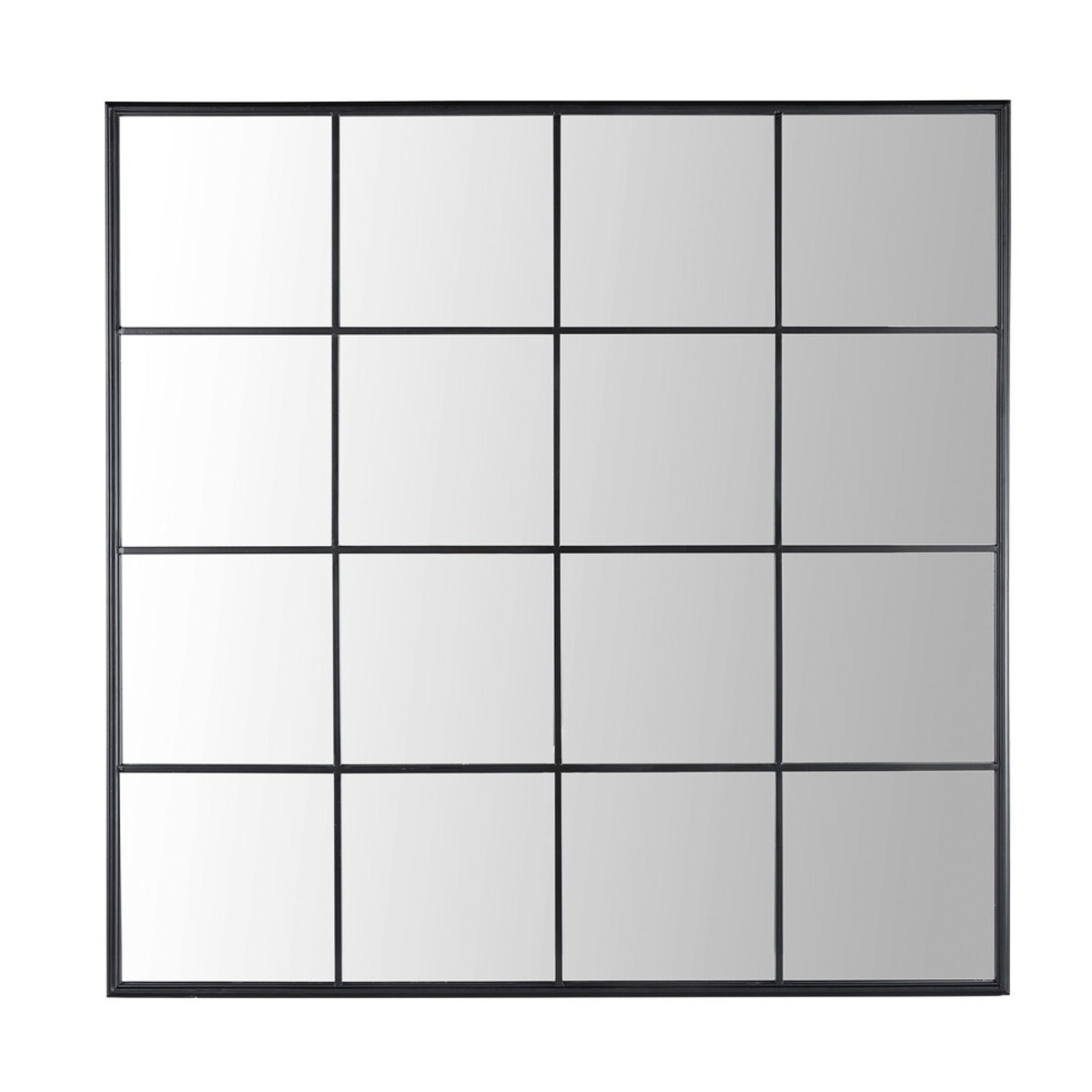 Miroir fenêtre en métal noir 122x122