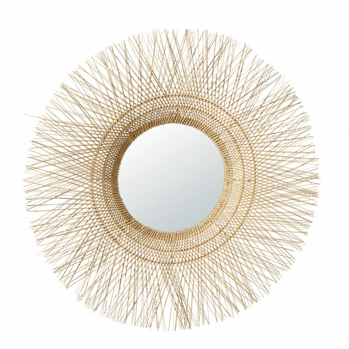 Miroir rond en fibre de coco D106