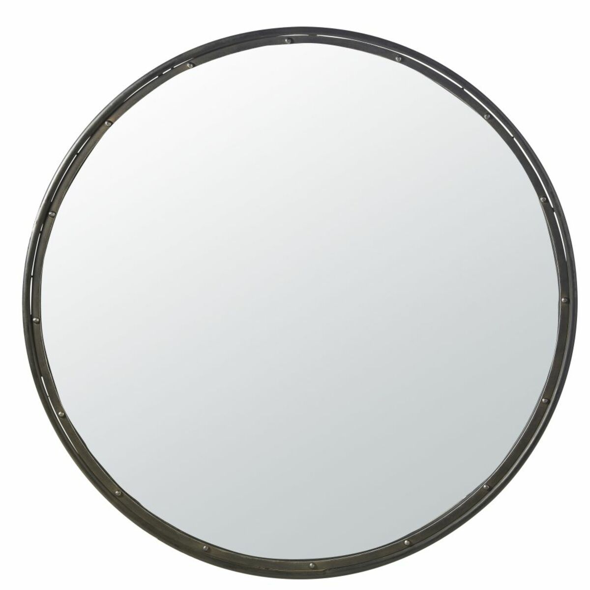 Miroir rond en métal noir D120