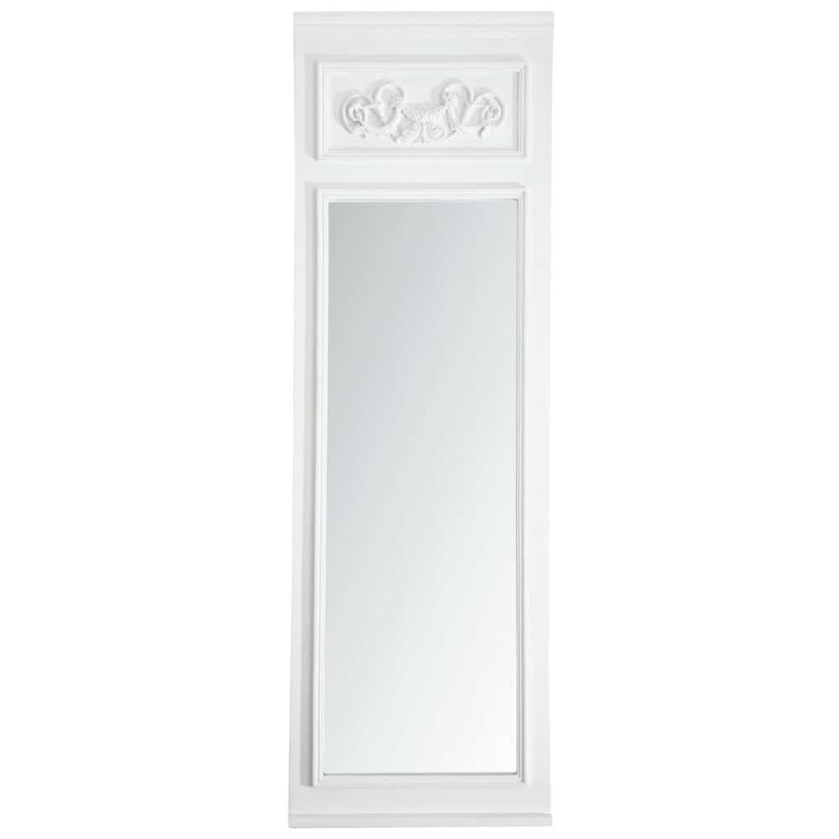 Miroir trumeau en sapin blanc H 170 cm CÉLESTINE