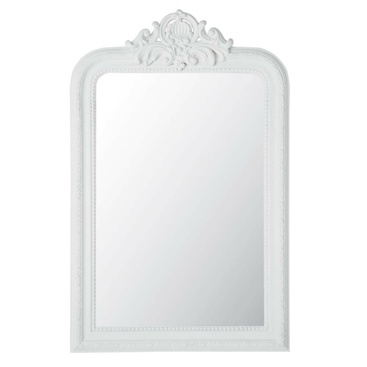 Miroir trumeau sculpté en paulownia blanc H 120 cm ALTESSE