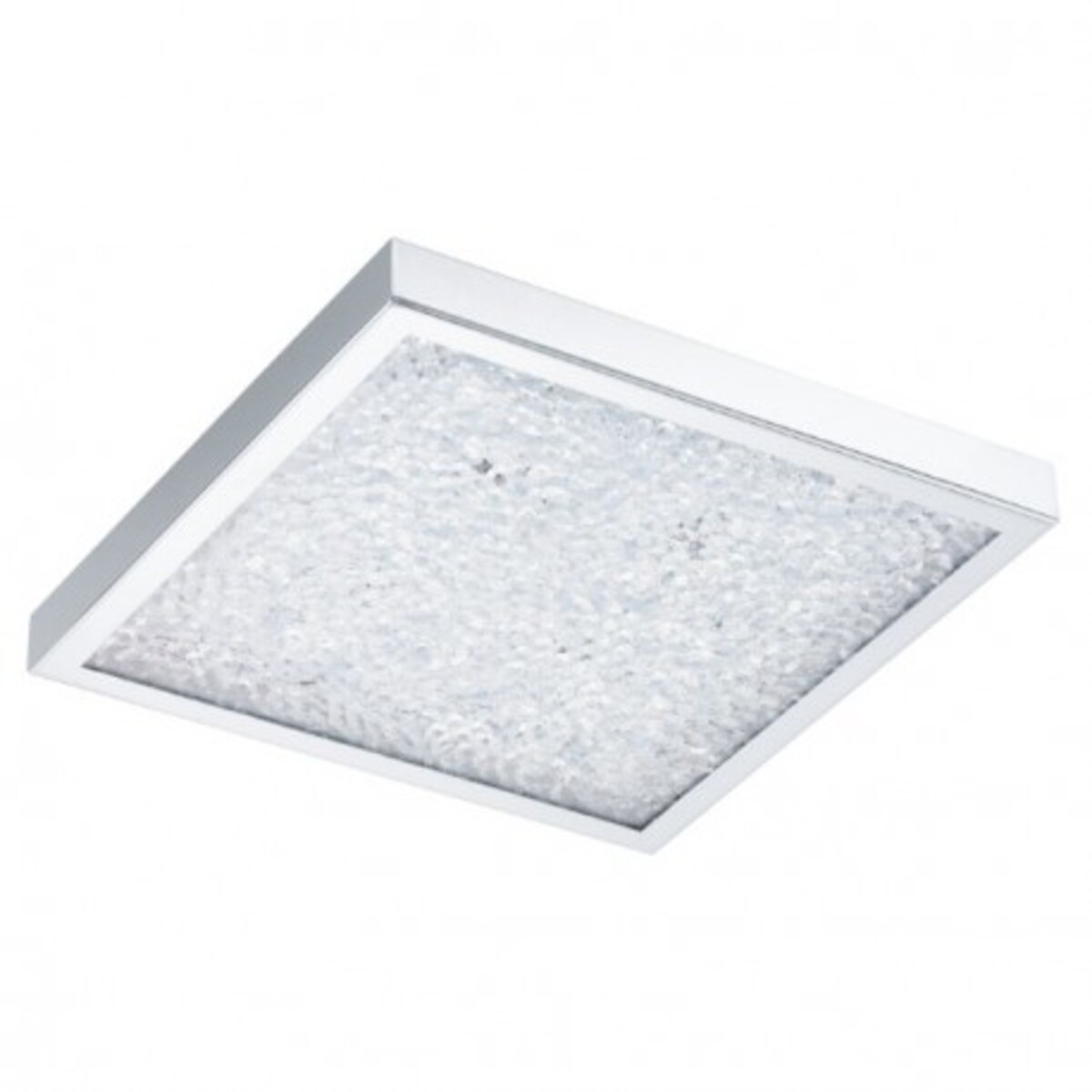 Plafonnier carré Cardito LED 36,5 cm chrome - Cristal