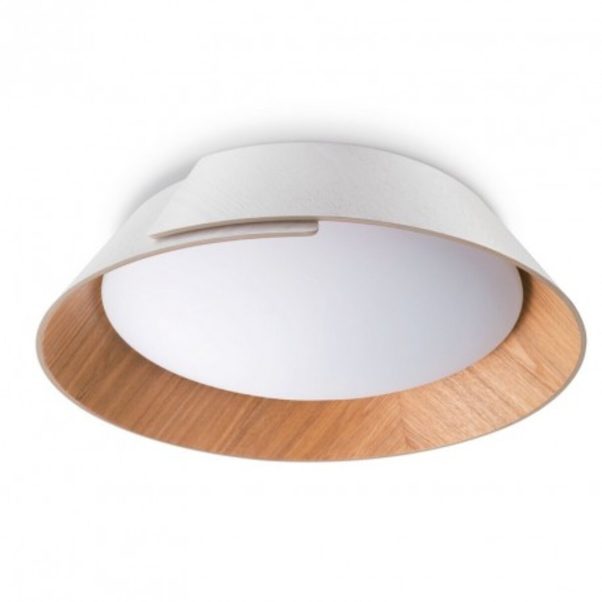 Plafonnier design bois Nonagon LED D50 cm - Blanc