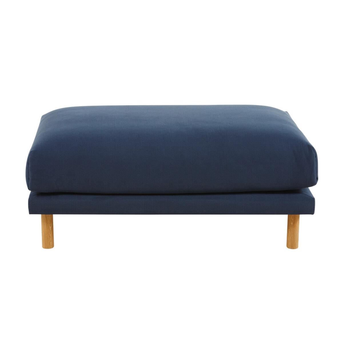 Pouf de canapé modulable en coton et lin bleu marine Raoul