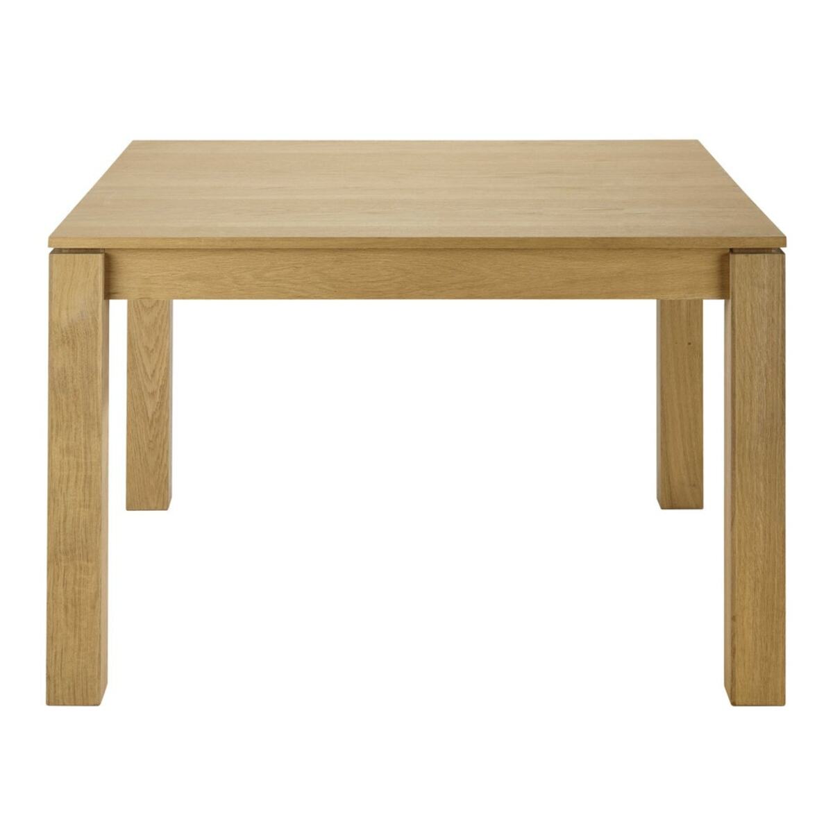 Table à manger carrée extensible 4 à 8 personnes en chêne L120/180