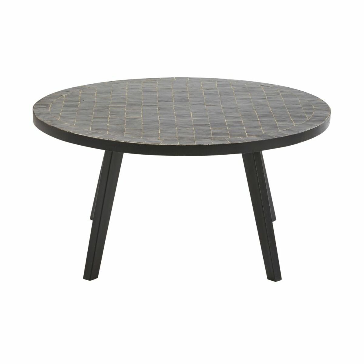 Table basse de jardin en mosaïque noire