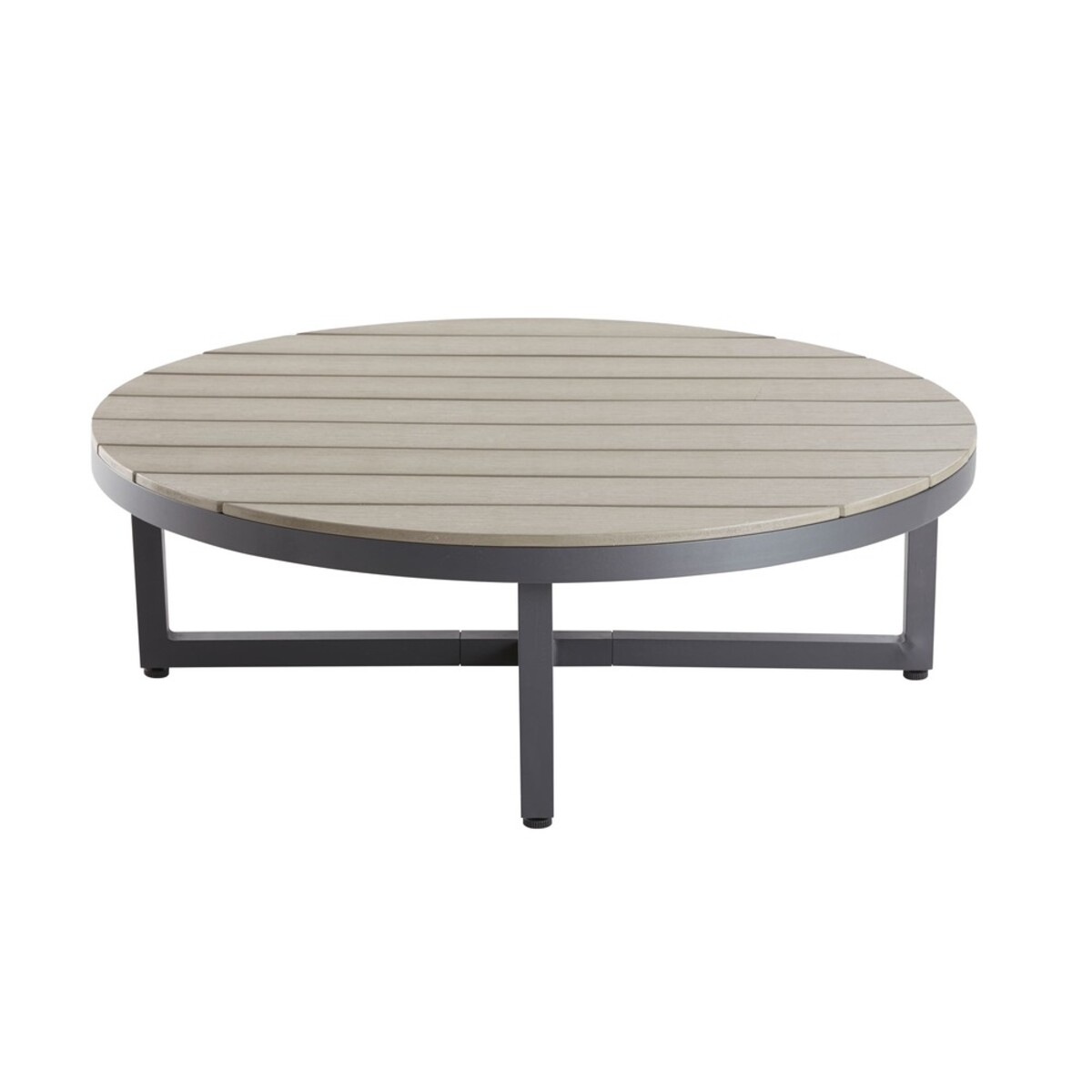 Table basse de jardin ronde en composite et aluminium Escale