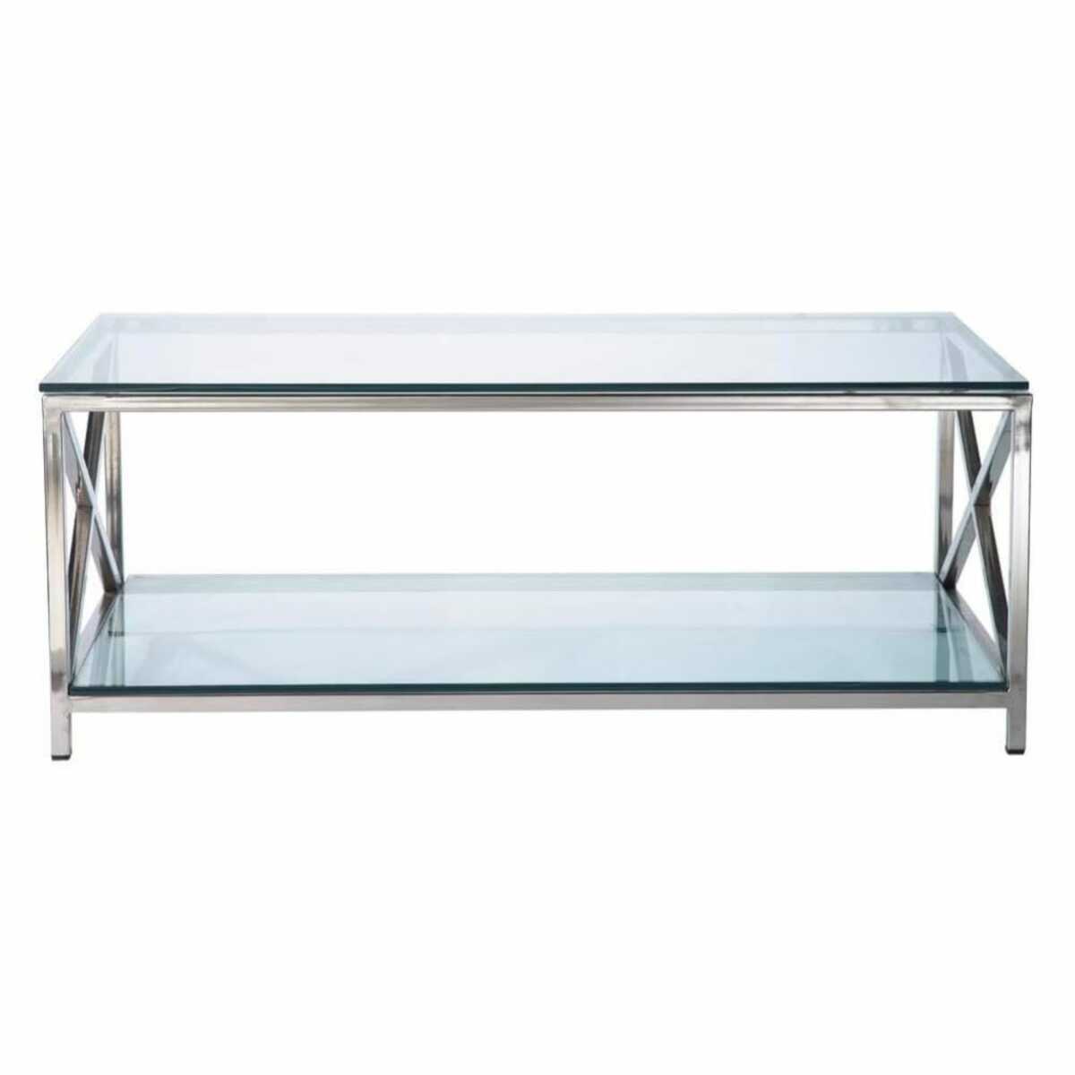 Table basse en verre et métal L110