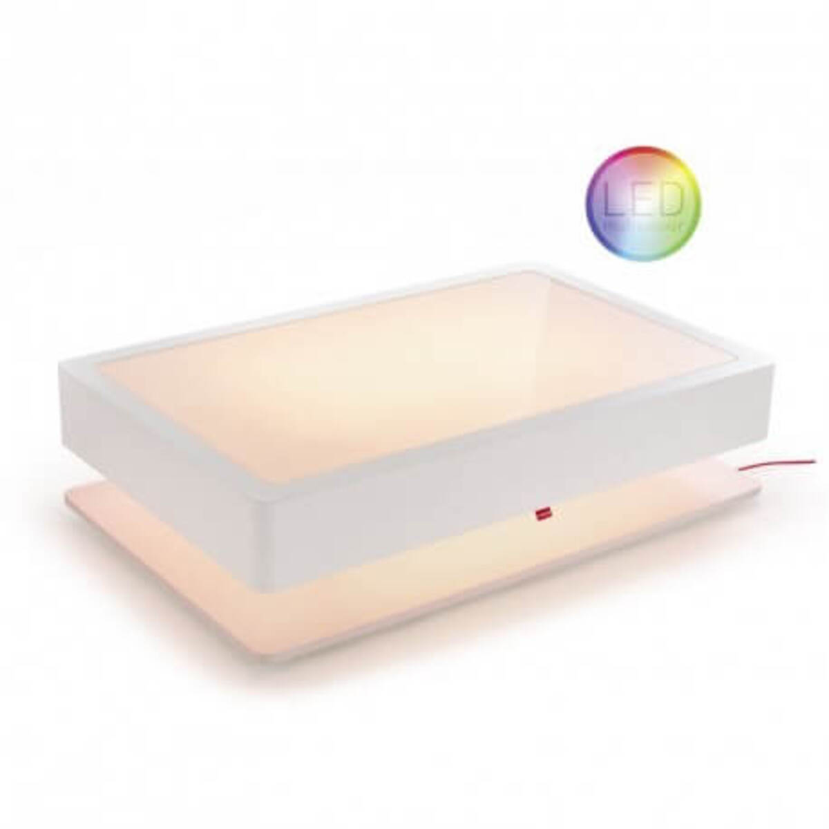 Table basse lumineuse Ora Home LED PRO RGB USB L110 cm - Blanc