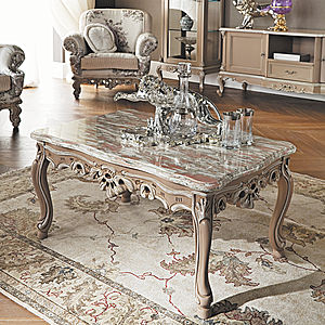 Table basse rectangulaire avec plateau en marbre de Modenese Gastone 