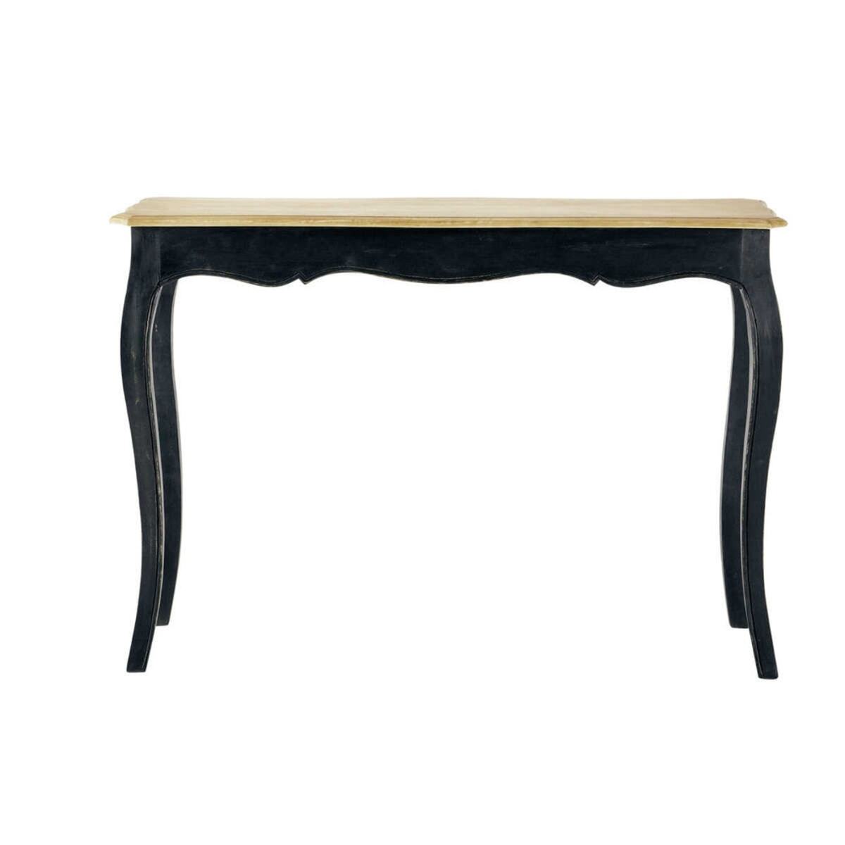Table console en manguier massif noire Versailles