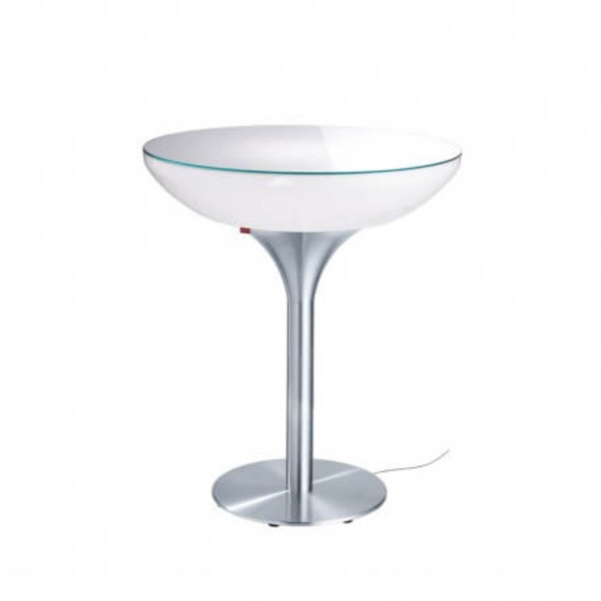Table de bar design lumineuse Lounge 105 H105 cm IP44 - Aluminium