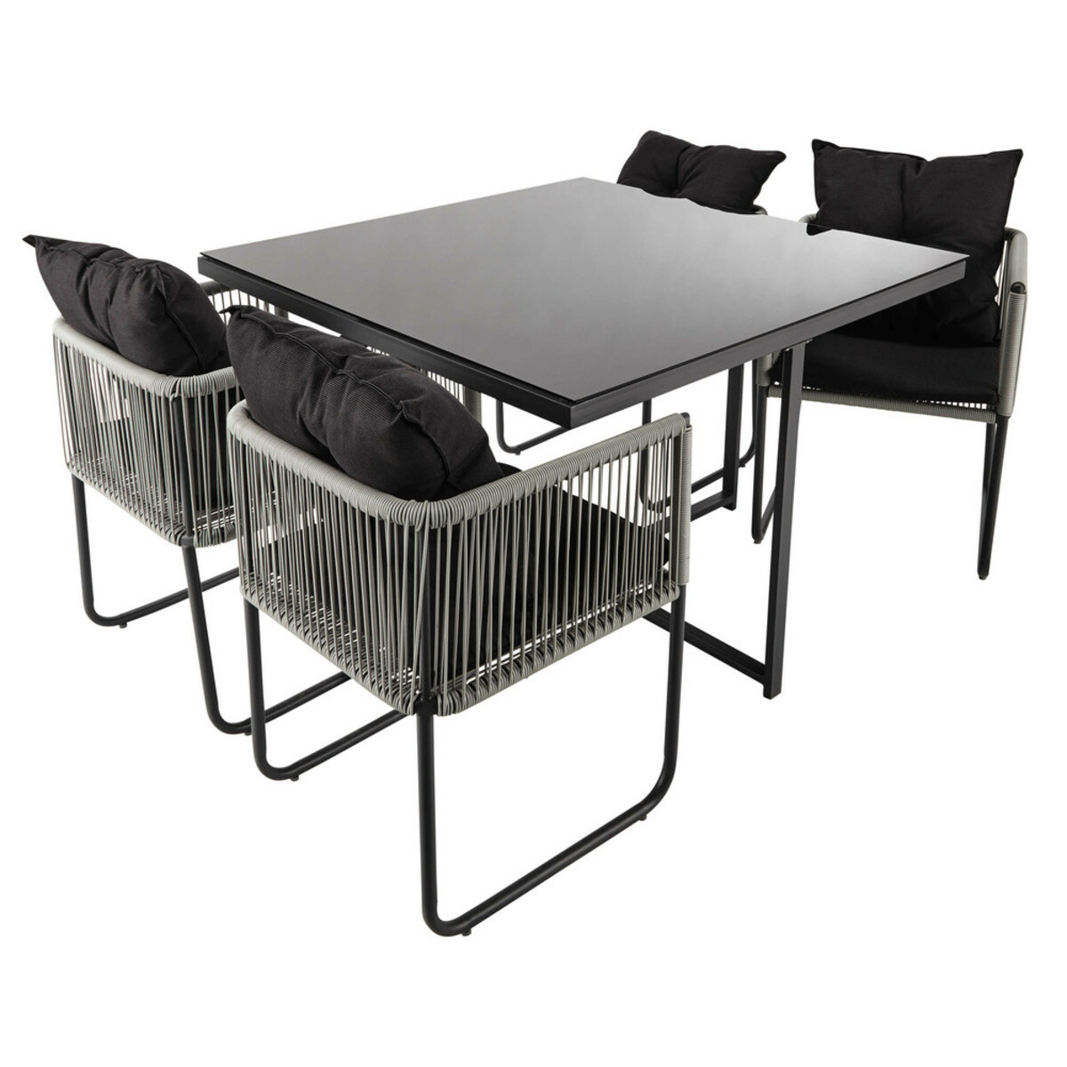 Table de jardin  avec 4 chaises en résine L 107 Swann