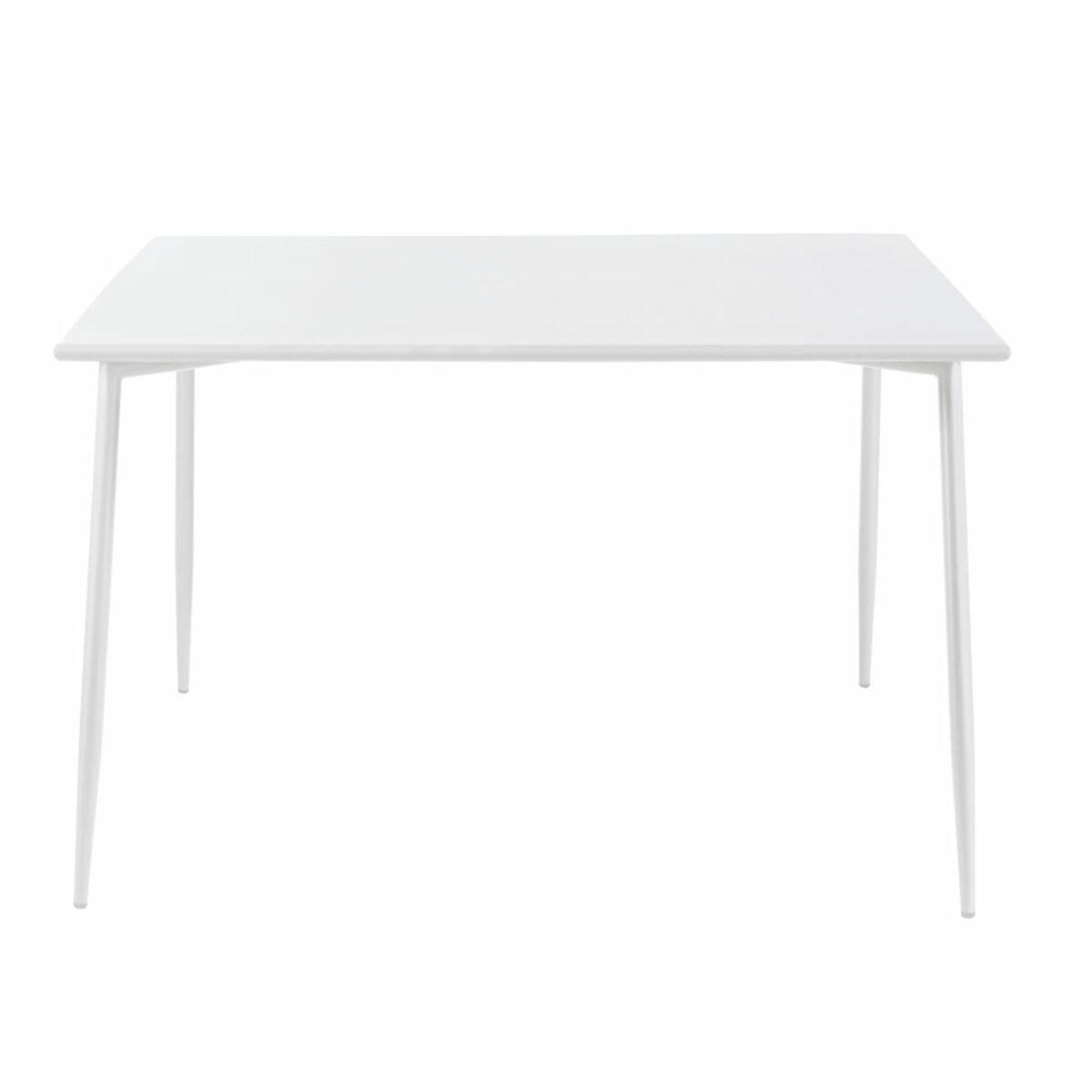 Table de jardin carrée en métal blanc 8 personnes L120 Zinav