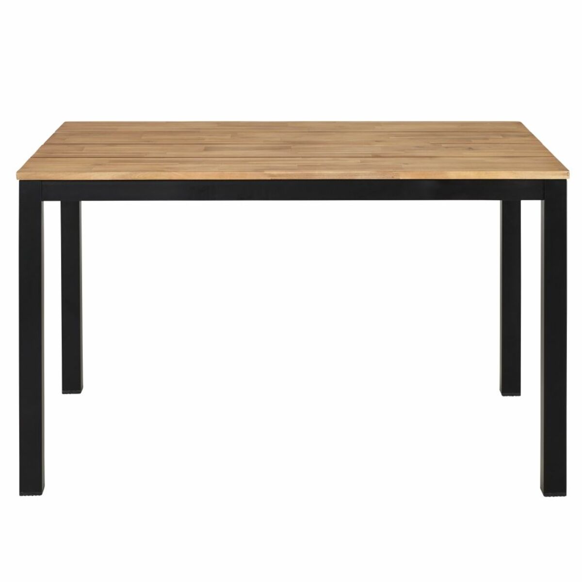 Table de jardin en acacia massif et métal noir 4/6 personnes L120