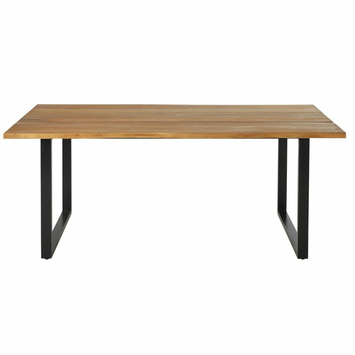 Table de jardin en acacia massif et métal noir 6/8 personnes L190