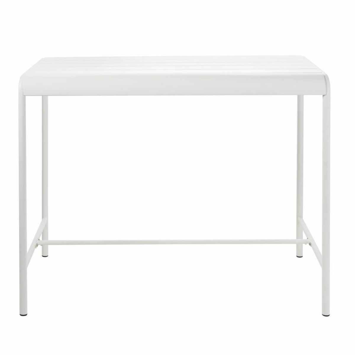 Table haute de jardin en métal blanc 4 personnes L130 Batignolles