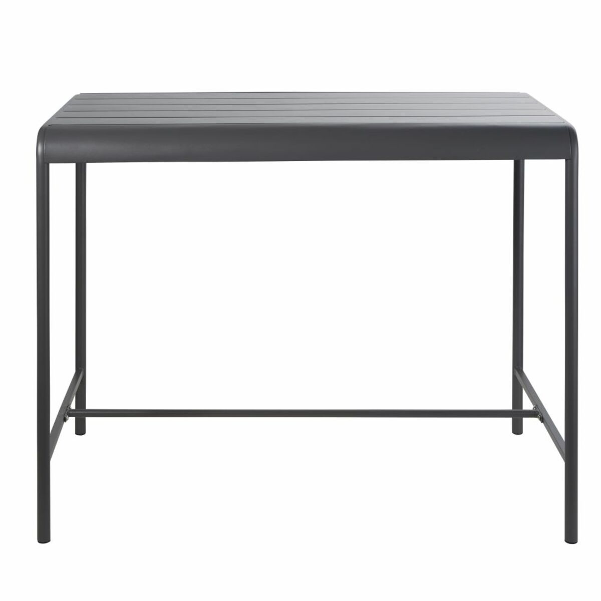 Table haute de jardin en métal gris 4 personnes L130 Batignolles