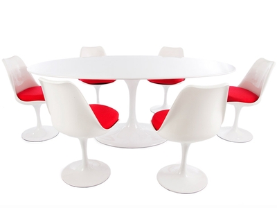 Table ovale Saarinen et 6 chaises