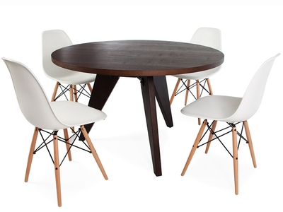 Table Prouvé ronde et 4 Chaises