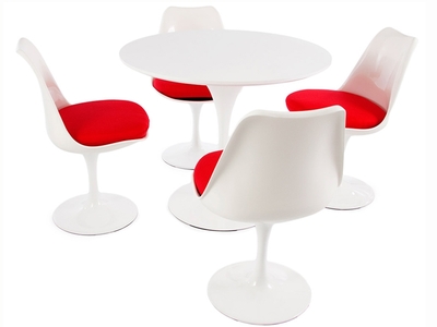 Table Tulip Saarinen et 4 chaises