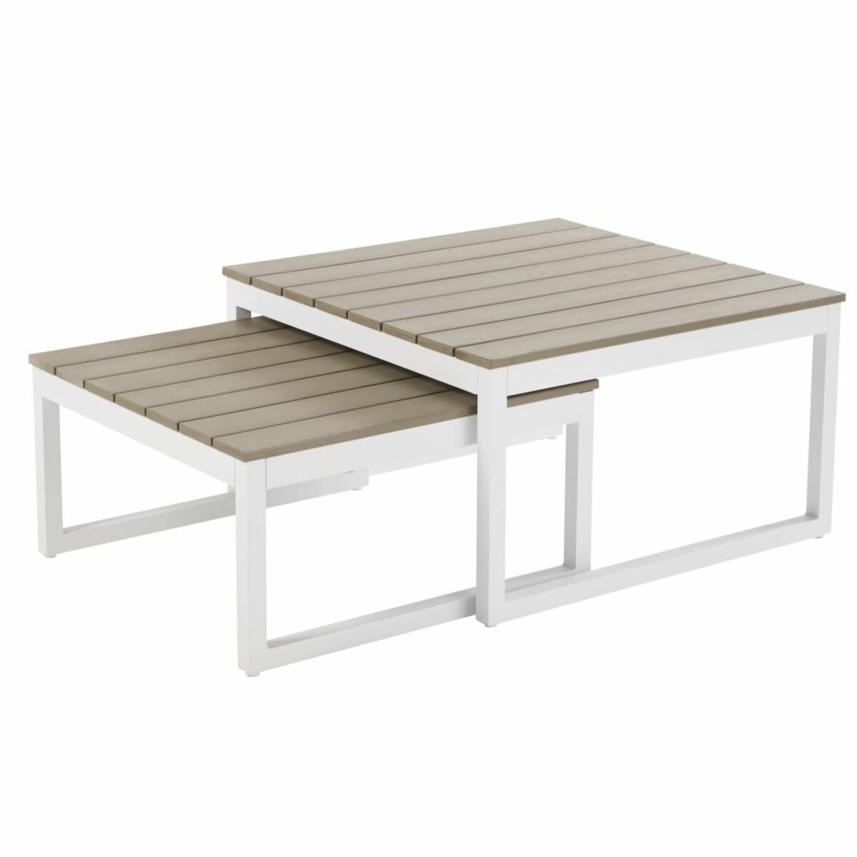 Tables gigognes de jardin en aluminium blanc