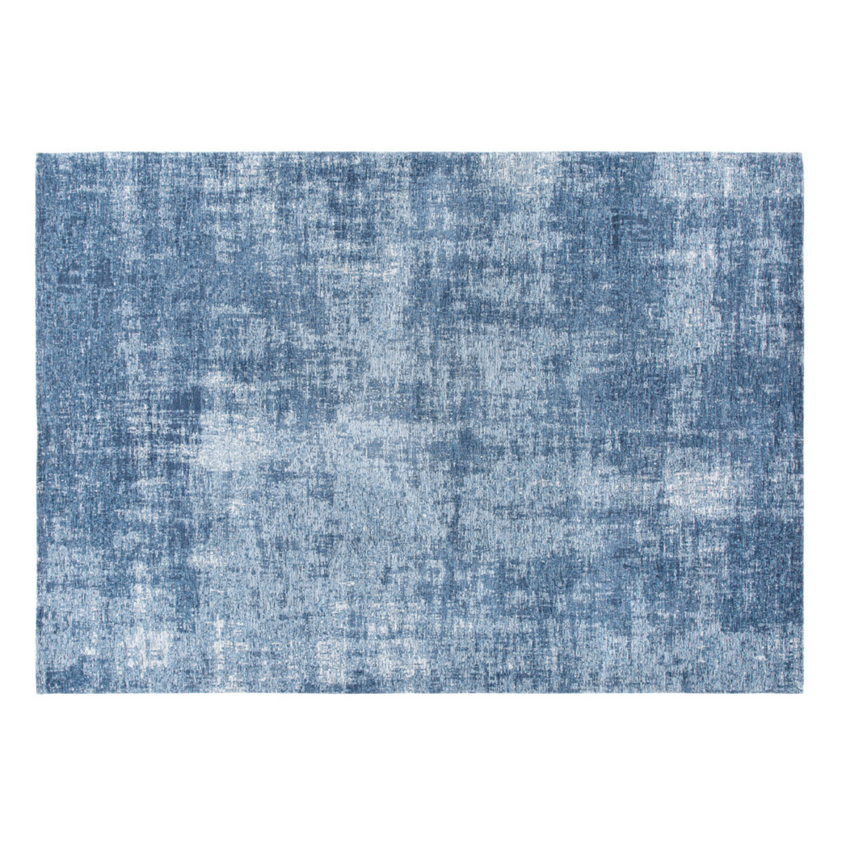 Tapis bleu motifs jacquard 140x200