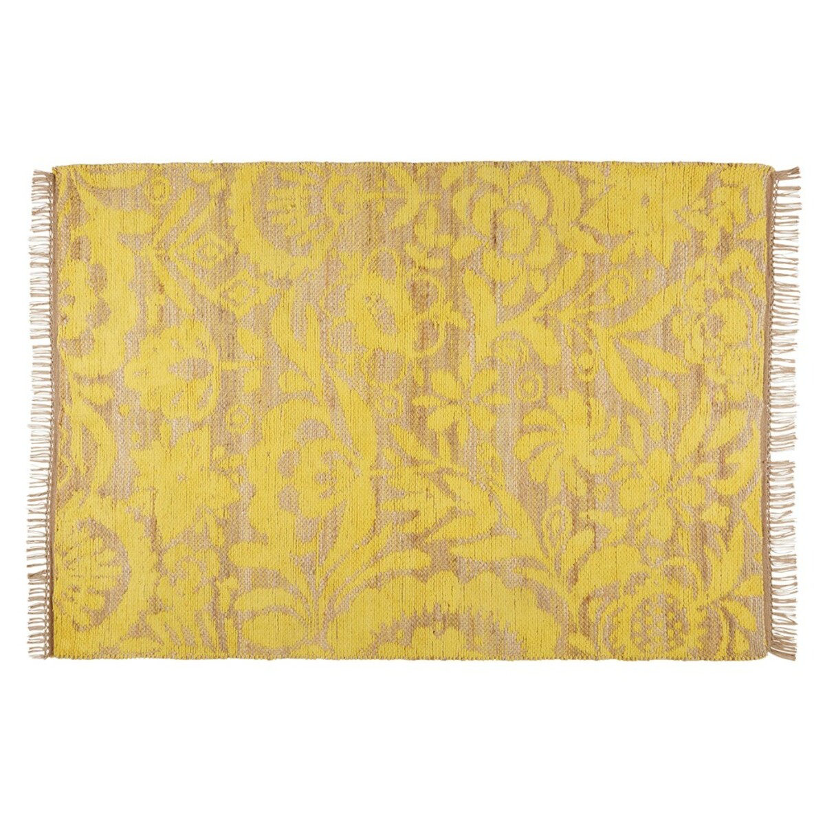 Tapis en jute et coton jaune moutarde 140x200cm LUKILA