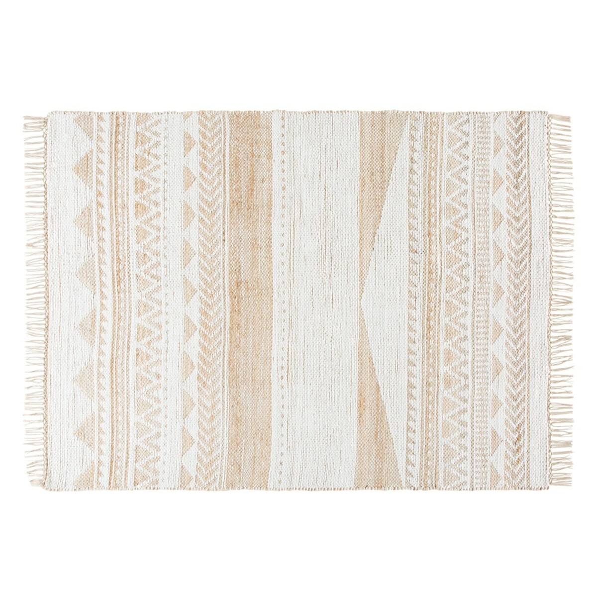 Tapis en jute et coton motifs graphiques 140x200