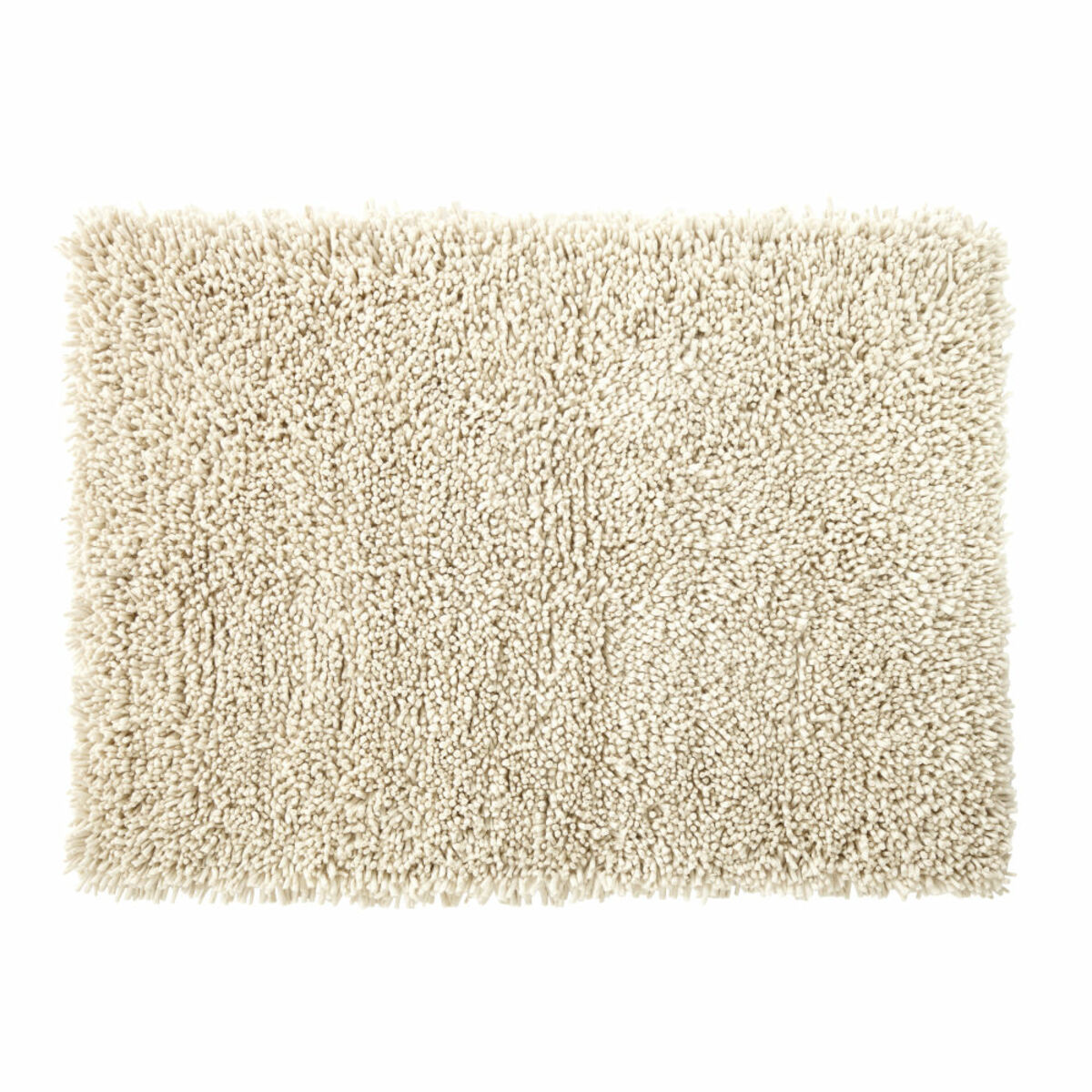 Tapis en laine et coton écru effet shaggy 140x200