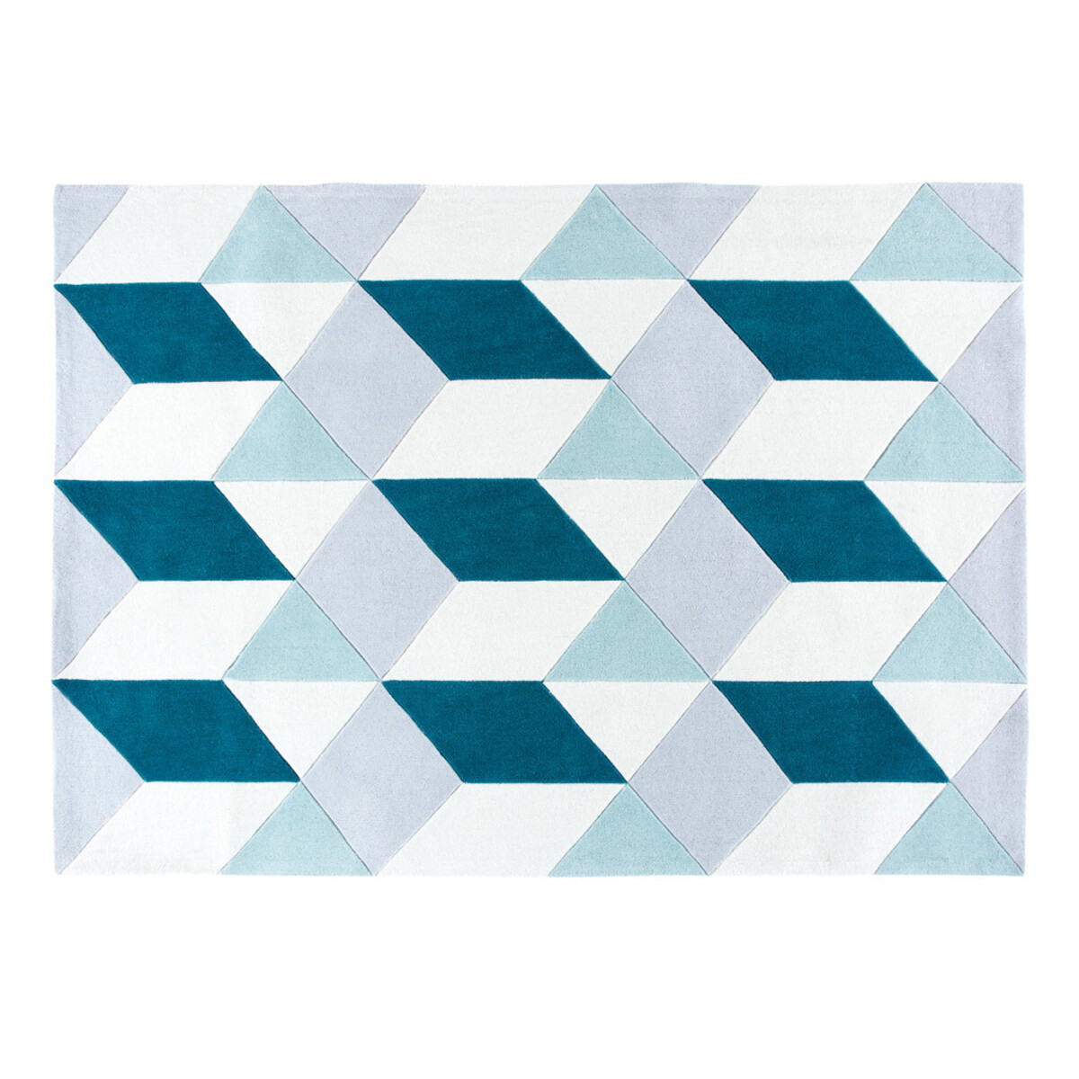 Tapis tufté motifs graphiques bleus 160x230