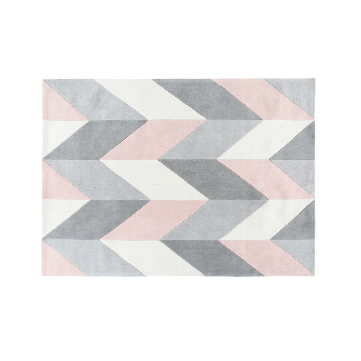 Tapis tufté motifs graphiques gris et roses 160x230