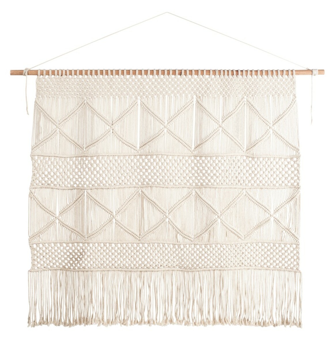 Tête de lit macramé en coton et corde