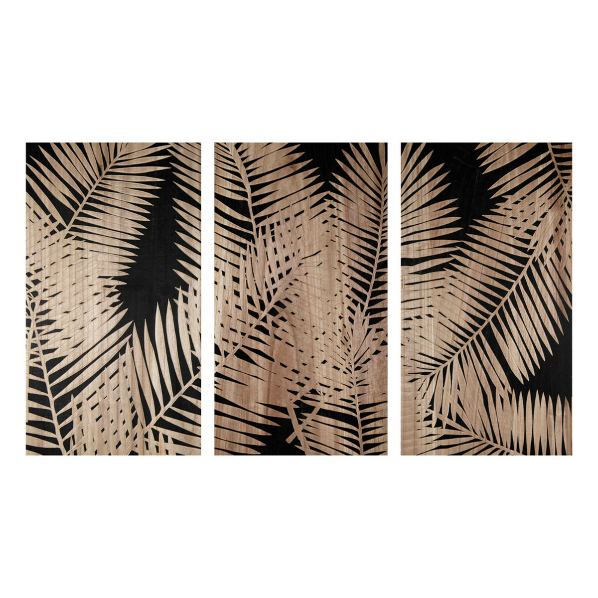 Triptyque gravé motifs feuilles 150x90