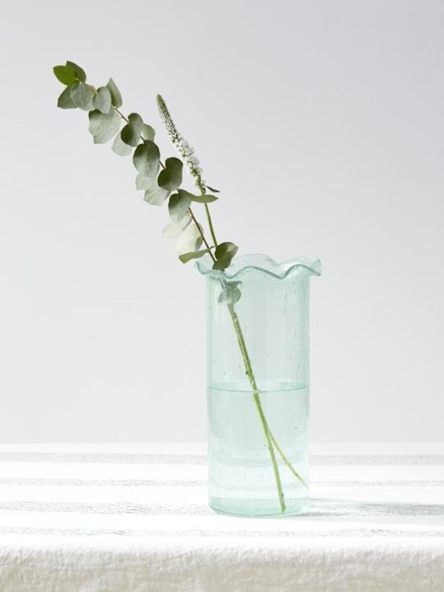 Vase à collerette transparent coloré vert